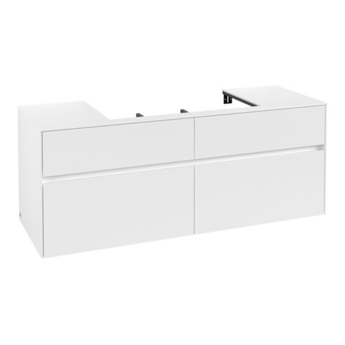 V&B Waschtischunterschrank Collaro 140x54,8x50cm, WT mittig, white matt