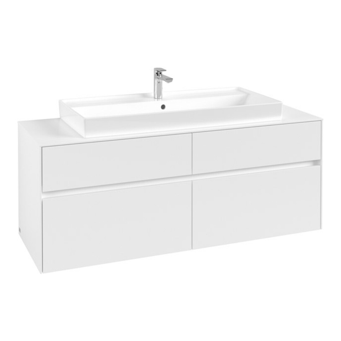 V&B Waschtischunterschrank Collaro 140x54,8x50cm, WT mittig, white matt