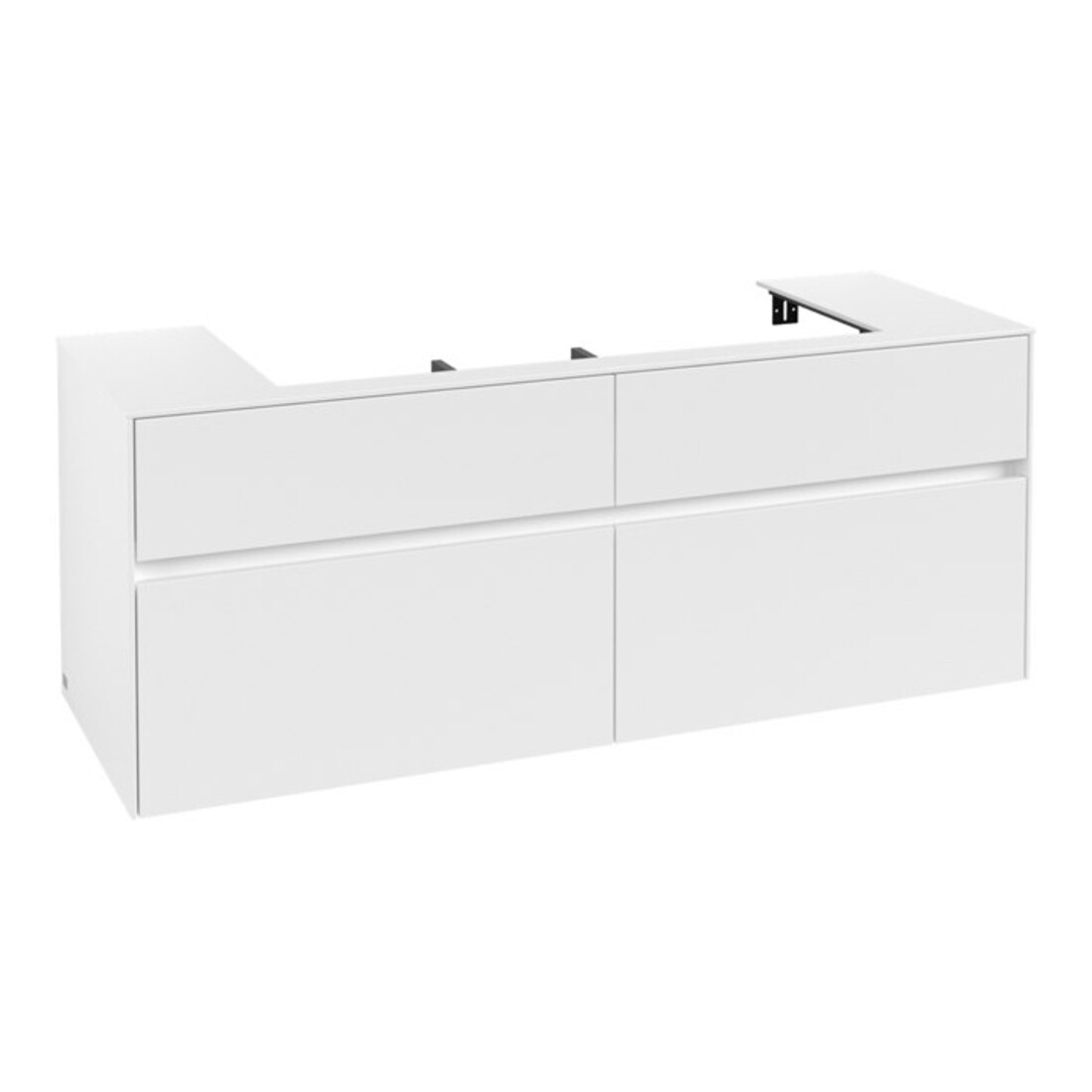 V&B Waschtischunterschrank Collaro 140x54,8x50cm, WT mittig, white matt