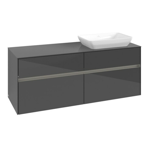 V&B Waschtischunterschrank Collaro 140x54,8x50cm, WT r, LED 10W, glo Gr