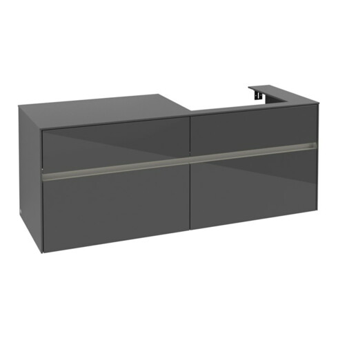 V&B Waschtischunterschrank Collaro 140x54,8x50cm, WT r, LED 10W, glo Gr