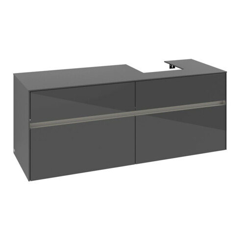 V&B Waschtischunterschrank Collaro 140x54,8x50cm, WT r, LED 10W, glo Gr