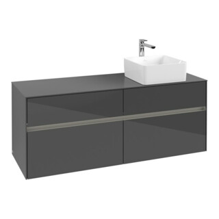 V&B Waschtischunterschrank Collaro 140x54,8x50cm, WT r, LED 10W, glo Gr
