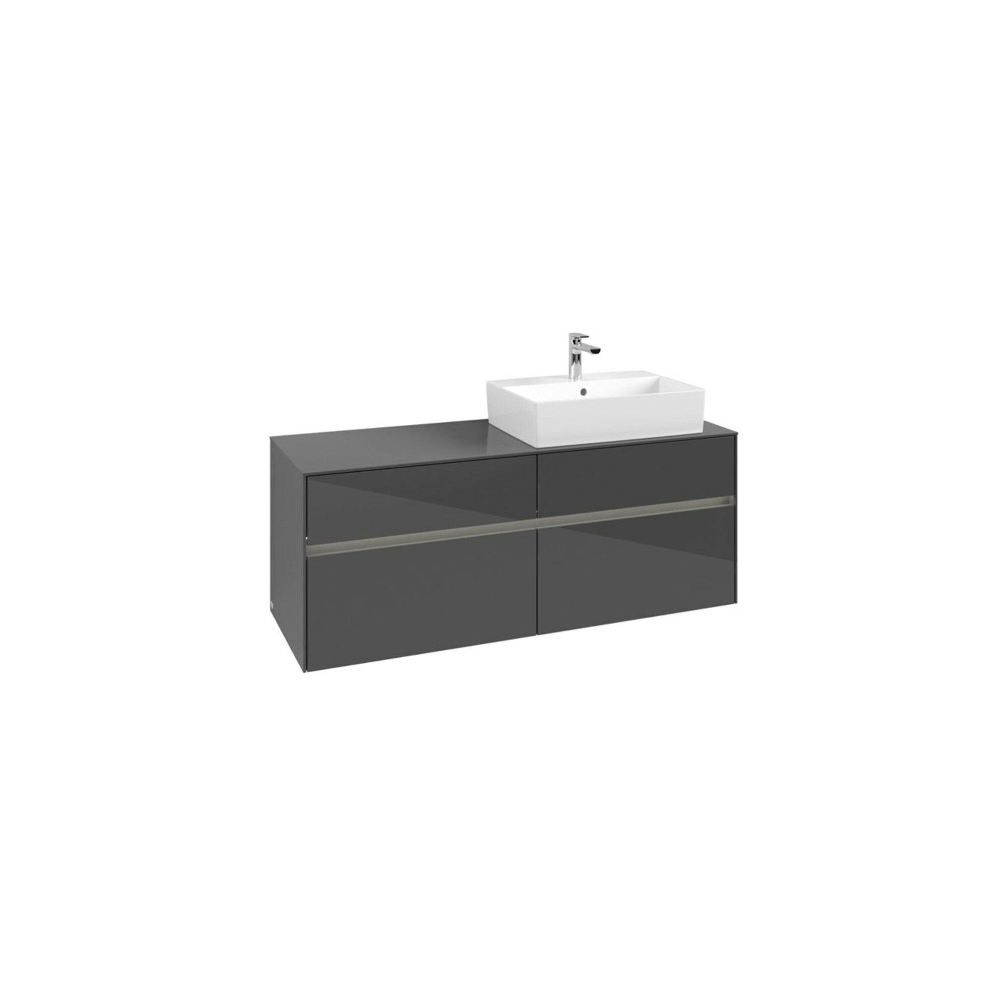 V&B Waschtischunterschrank Collaro 140x54,8x50cm, WT r, LED 10W, glo Gr ; Villeroy & Boch