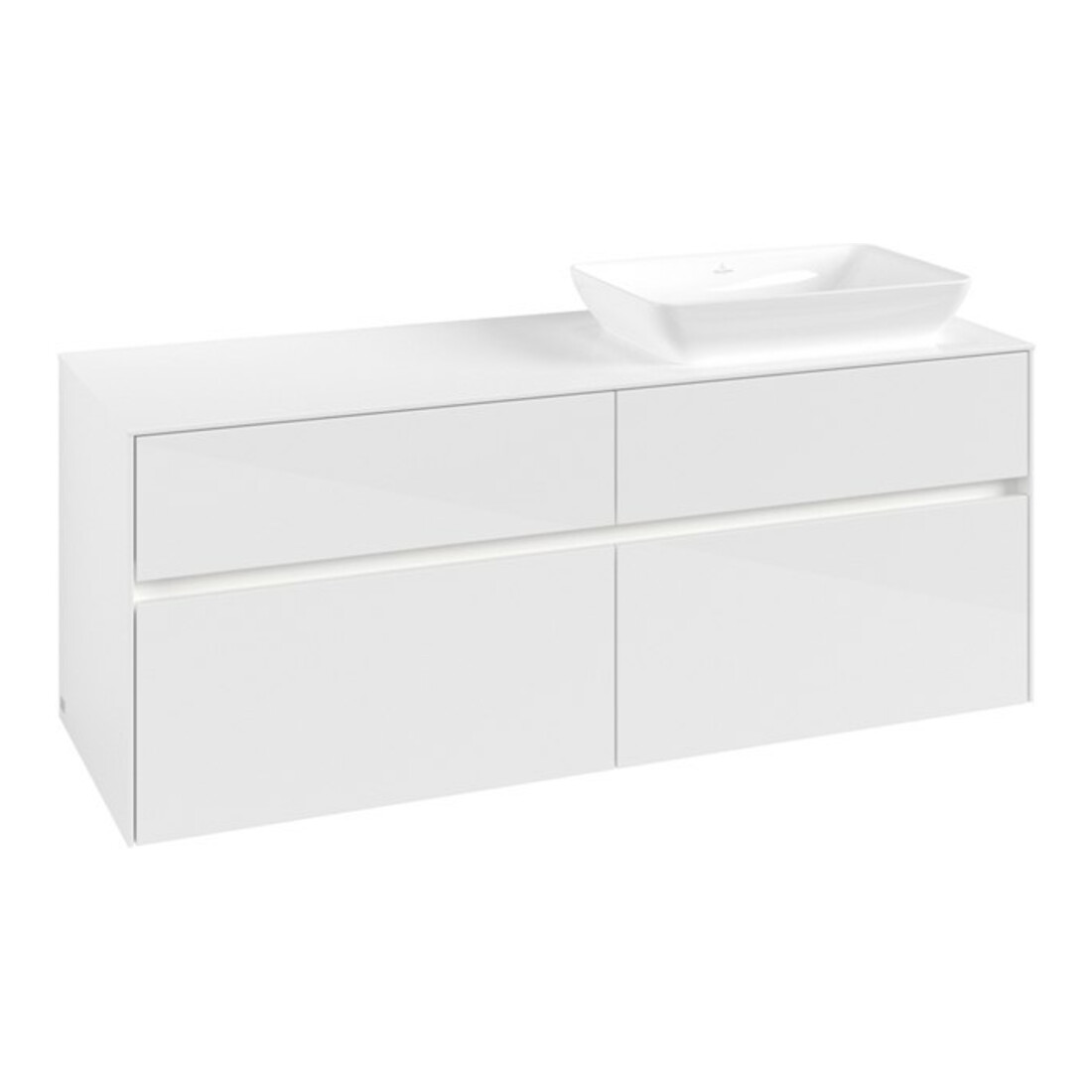 V&B Waschtischunterschrank Collaro 140x54,8x50cm, WT r, LED 10W, glo wh.