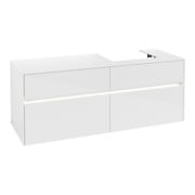 V&B Waschtischunterschrank Collaro 140x54,8x50cm, WT r, LED 10W, glo wh.