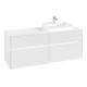 V&B Waschtischunterschrank Collaro 140x54,8x50cm, WT r, LED 10W, glo wh.