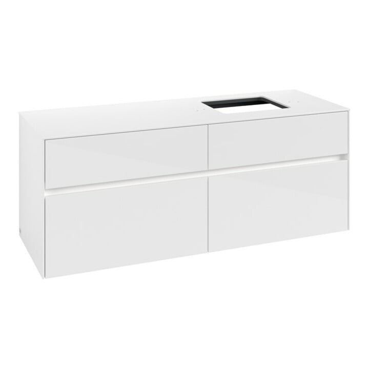 V&B Waschtischunterschrank Collaro 140x54,8x50cm, WT r, LED 10W, glo wh.