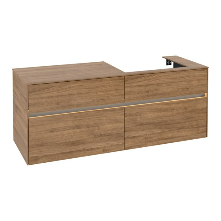 V&B Waschtischunterschrank Collaro 140x54,8x50cm, WT r, LED 10W, Kan Oa