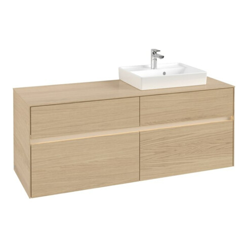 V&B Waschtischunterschrank Collaro 140x54,8x50cm, WT r, LED 10W, Nord Oa