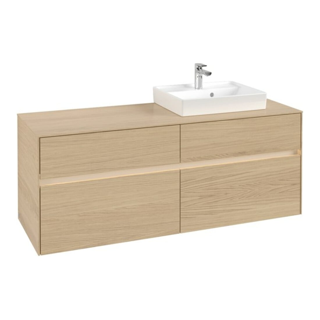 V&B Waschtischunterschrank Collaro 140x54,8x50cm, WT r, LED 10W, Nord Oa