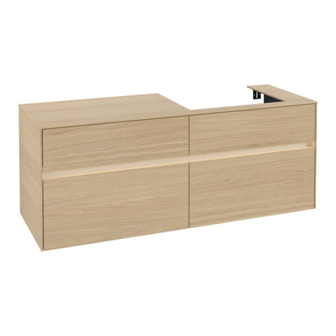 V&B Waschtischunterschrank Collaro 140x54,8x50cm, WT r, LED 10W, Nord Oa