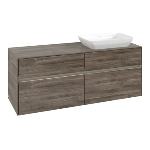 V&B Waschtischunterschrank Collaro 140x54,8x50cm, WT r, LED 10W, st. Oa