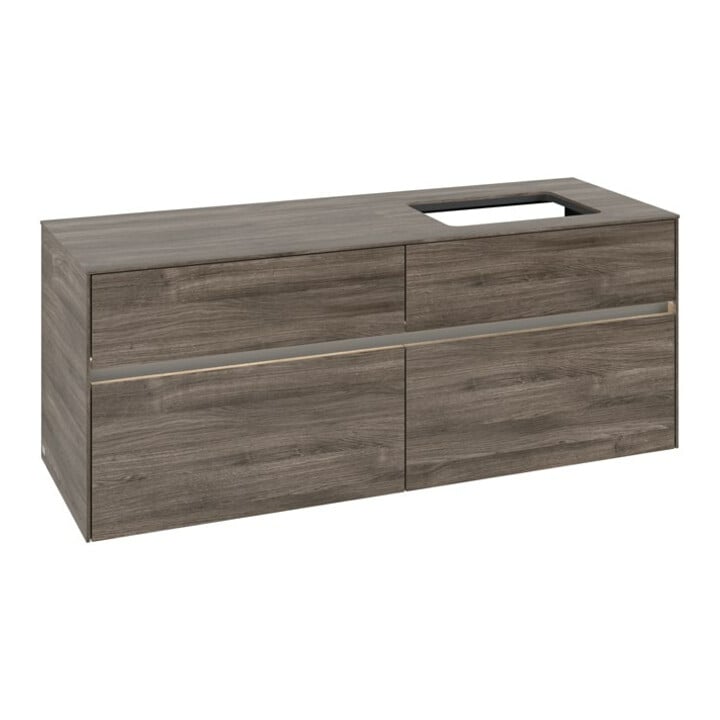 V&B Waschtischunterschrank Collaro 140x54,8x50cm, WT r, LED 10W, st. Oa