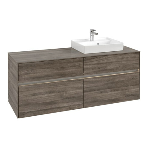 V&B Waschtischunterschrank Collaro 140x54,8x50cm, WT r, LED 10W, st. Oa