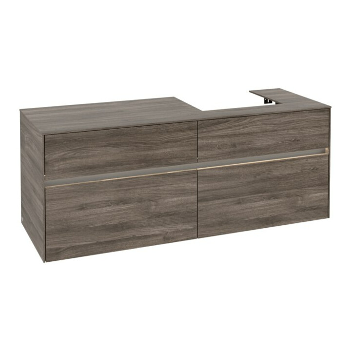 V&B Waschtischunterschrank Collaro 140x54,8x50cm, WT r, LED 10W, st. Oa