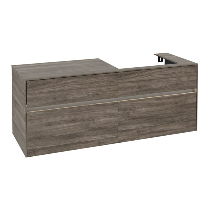 V&B Waschtischunterschrank Collaro 140x54,8x50cm, WT r, LED 10W, st. Oa
