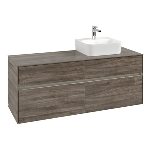 V&B Waschtischunterschrank Collaro 140x54,8x50cm, WT r, LED 10W, st. Oa