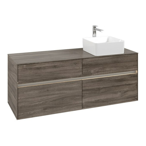 V&B Waschtischunterschrank Collaro 140x54,8x50cm, WT r, LED 10W, st. Oa