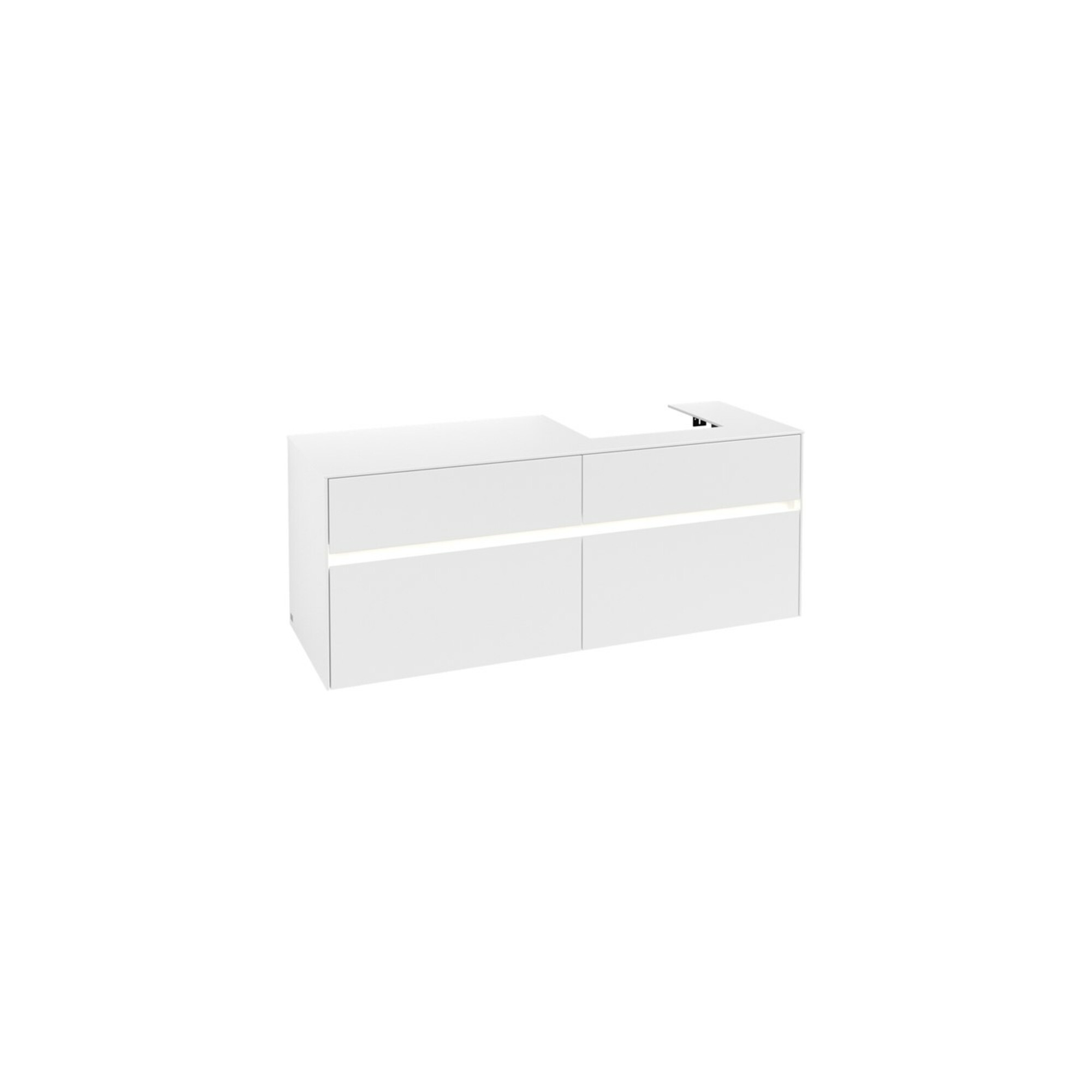 V&B Waschtischunterschrank Collaro 140x54,8x50cm, WT r, LED 10W, wh. ma ; Villeroy & Boch