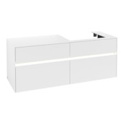 V&B Waschtischunterschrank Collaro 140x54,8x50cm, WT r, LED 10W, wh. ma
