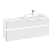 V&B Waschtischunterschrank Collaro 140x54,8x50cm, WT r, LED 10W, wh. ma-3
