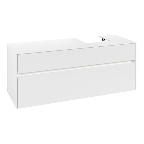 V&B Waschtischunterschrank Collaro 140x54,8x50cm, WT r, LED 10W, wh. ma
