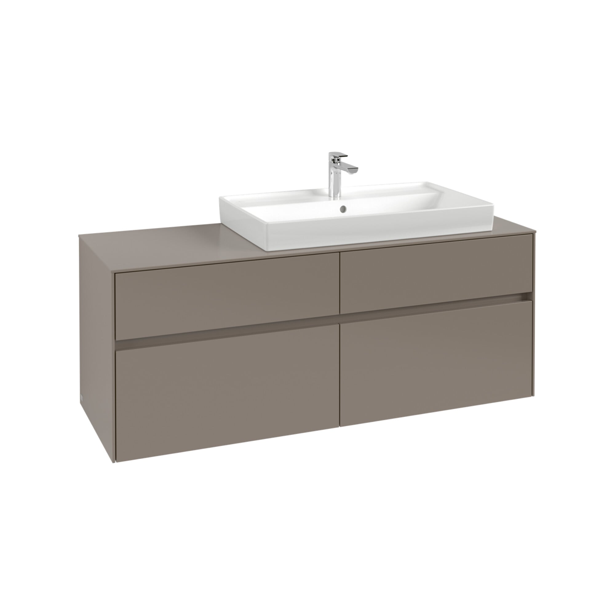V&B Waschtischunterschrank Collaro 140x54,8x50cm, WT r, m LED, cashm Gr ; Villeroy & Boch