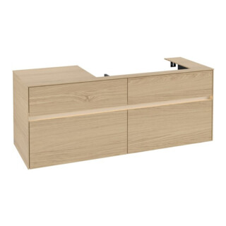 V&B Waschtischunterschrank Collaro 140x54,8x50cm, WT r, m LED, Nord Oa