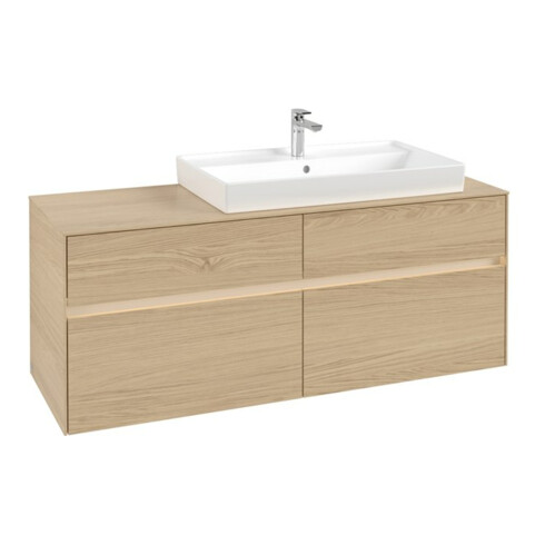 V&B Waschtischunterschrank Collaro 140x54,8x50cm, WT r, m LED, Nord Oa