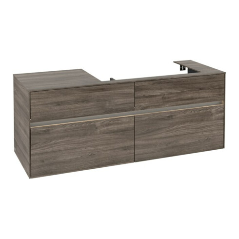 V&B Waschtischunterschrank Collaro 140x54,8x50cm, WT r, m LED, st. Oa