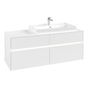 V&B Waschtischunterschrank Collaro 140x54,8x50cm, WT r, m LED, wh. ma-3
