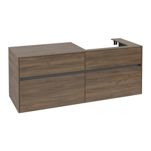 V&B Waschtischunterschrank Collaro 140x54,8x50cm, WT rechts, arizona oak