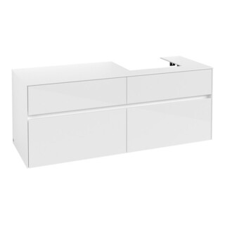 V&B Waschtischunterschrank Collaro 140x54,8x50cm, WT rechts, glossy white