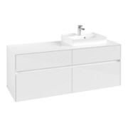 V&B Waschtischunterschrank Collaro 140x54,8x50cm, WT rechts, glossy white-3