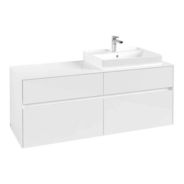 V&B Waschtischunterschrank Collaro 140x54,8x50cm, WT rechts, glossy white