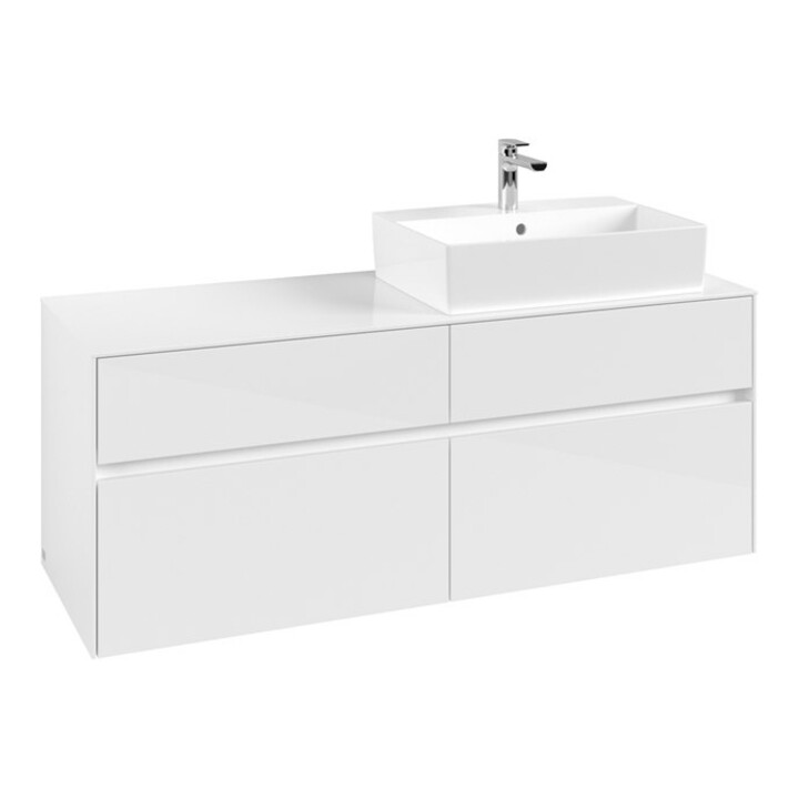 V&B Waschtischunterschrank Collaro 140x54,8x50cm, WT rechts, glossy white