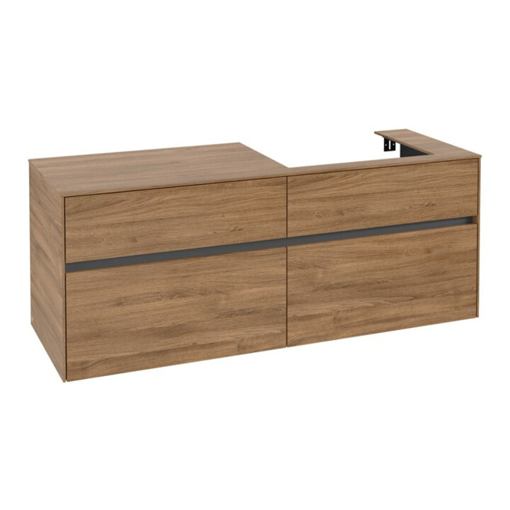 V&B Waschtischunterschrank Collaro 140x54,8x50cm, WT rechts, kansas oak