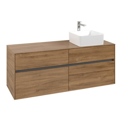 V&B Waschtischunterschrank Collaro 140x54,8x50cm, WT rechts, kansas oak