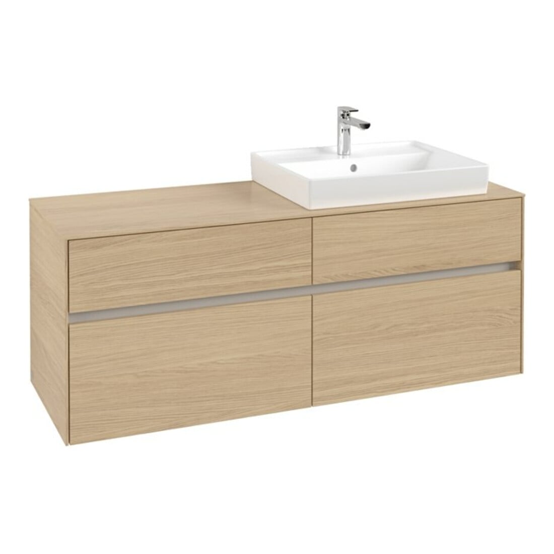 V&B Waschtischunterschrank Collaro 140x54,8x50cm, WT rechts, nordic oak