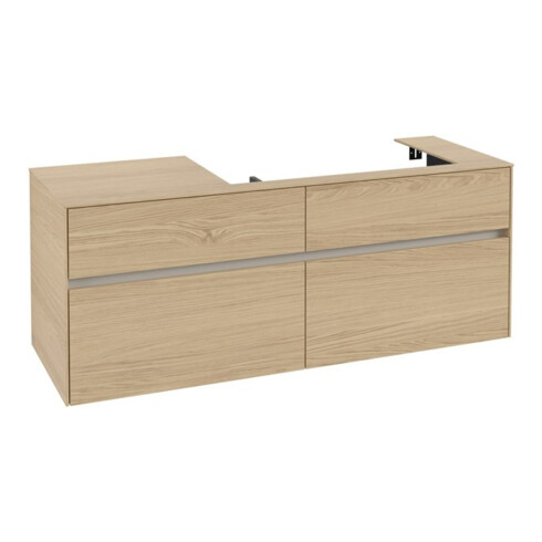 V&B Waschtischunterschrank Collaro 140x54,8x50cm, WT rechts, nordic oak