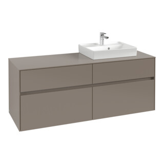 V&B Waschtischunterschrank Collaro 140x54,8x50cm, WT rechts, soft green