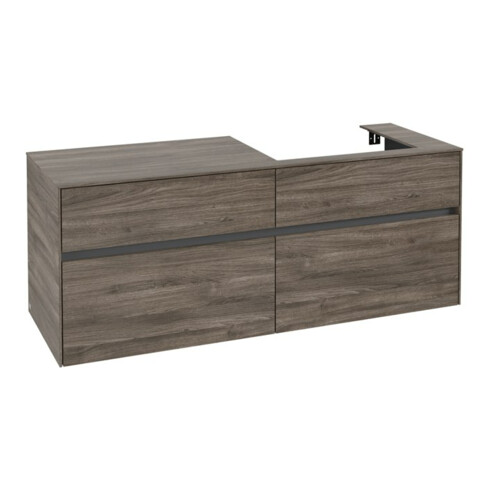 V&B Waschtischunterschrank Collaro 140x54,8x50cm, WT rechts, stone oak