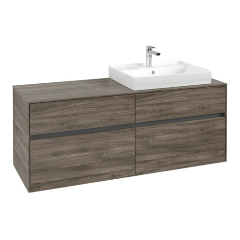 V&B Waschtischunterschrank Collaro 140x54,8x50cm, WT rechts, stone oak