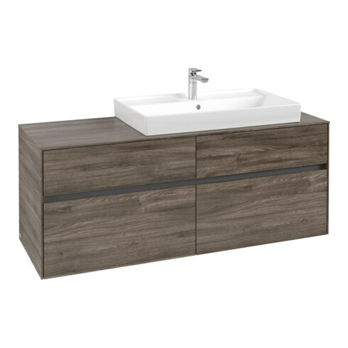 V&B Waschtischunterschrank Collaro 140x54,8x50cm, WT rechts, stone oak