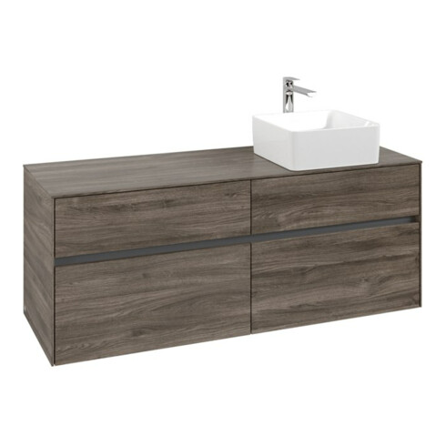 V&B Waschtischunterschrank Collaro 140x54,8x50cm, WT rechts, stone oak