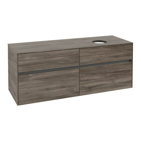 V&B Waschtischunterschrank Collaro 140x54,8x50cm, WT rechts, stone oak