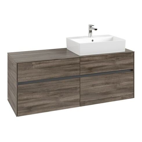 V&B Waschtischunterschrank Collaro 140x54,8x50cm, WT rechts, stone oak