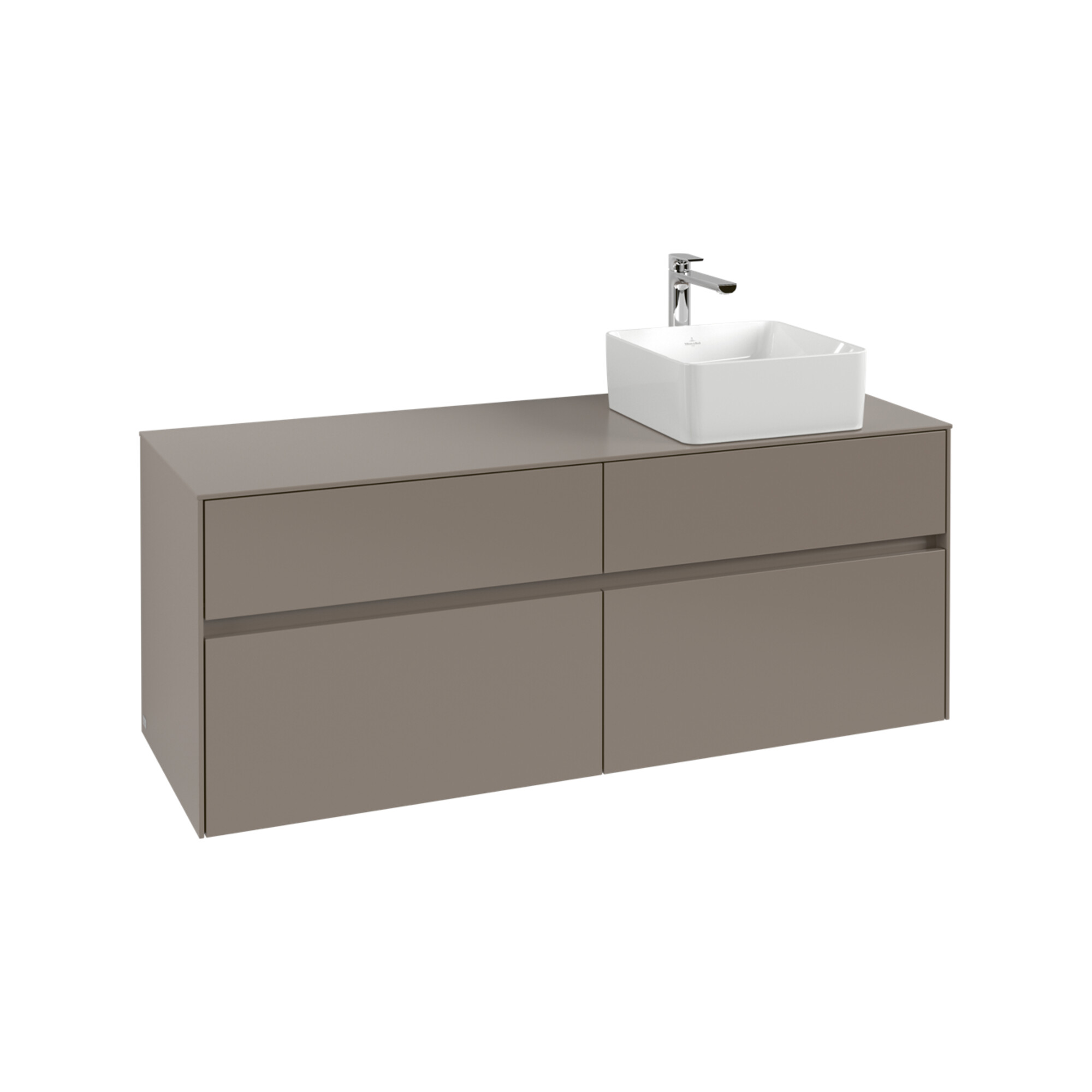 V&B Waschtischunterschrank Collaro 140x54,8x50cm, WT rechts, volcano black ; Villeroy & Boch