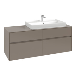 V&B Waschtischunterschrank Collaro 140x54,8x50cm, WT rechts, volcano black